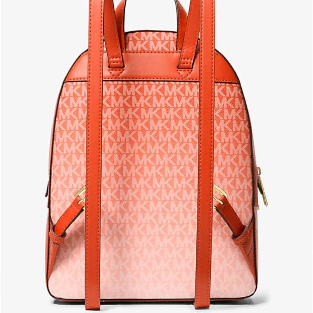 Michael Kors Jaycee Medium Ombré Signature Logo Backpack Red Clay NWT